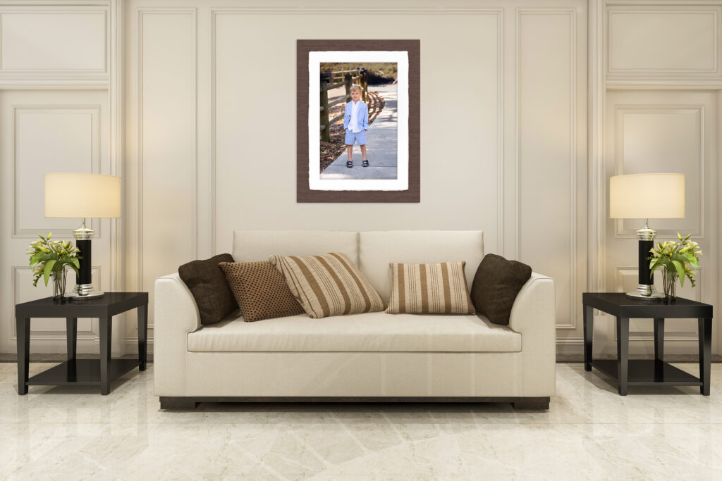 A close-up of our Amalfi Panel showing the handcrafted archival-quality paper of a family portrait session.